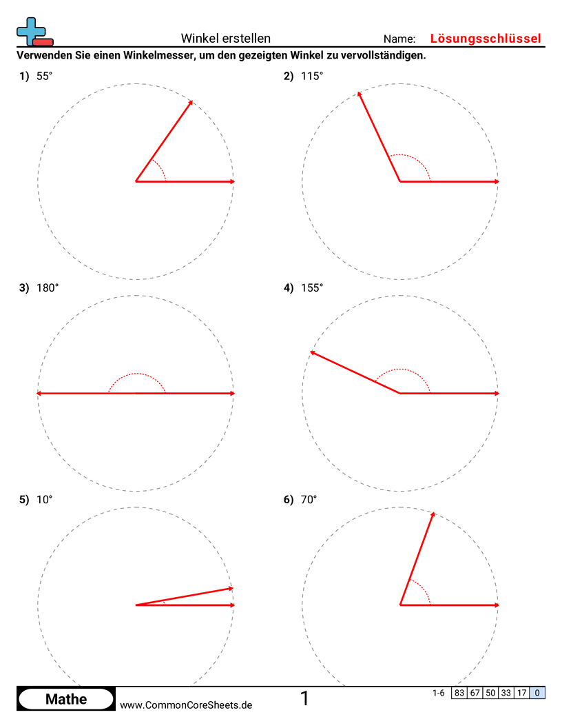 Arbeitsblätter zu Winkel - winkel-erstellen worksheet