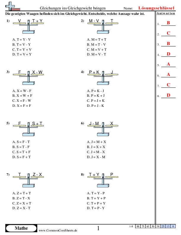  - waagen-multiple-choice-addition-subtraktion worksheet