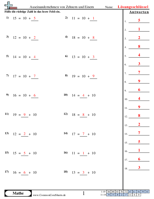  - auseinandernehmen-von-zehner-und-einerstellen worksheet