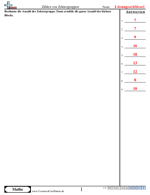  - reihen-zahlen worksheet