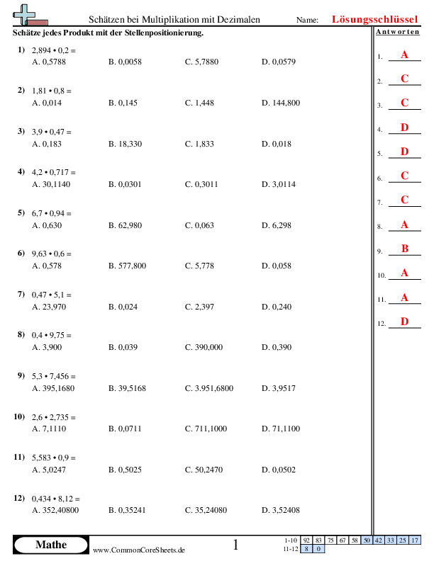  - schatzen-bei-der-multiplikation-mit-dezimalen worksheet