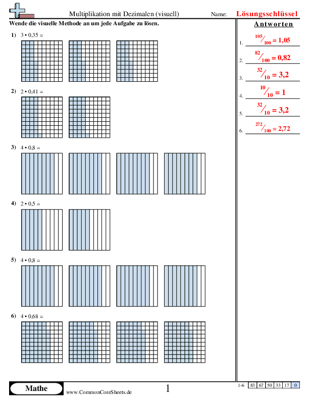  - multiplikation-mit-dezimalen-visuell worksheet