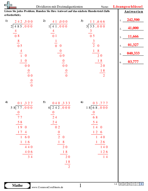  - 265 worksheet