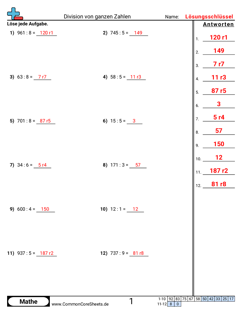 Arbeitsblätter zur Division - horizontale-division worksheet