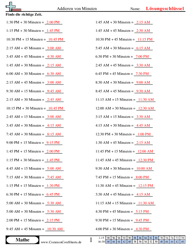  - minuten-addieren worksheet