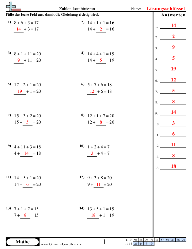  - summanden-kombinieren worksheet