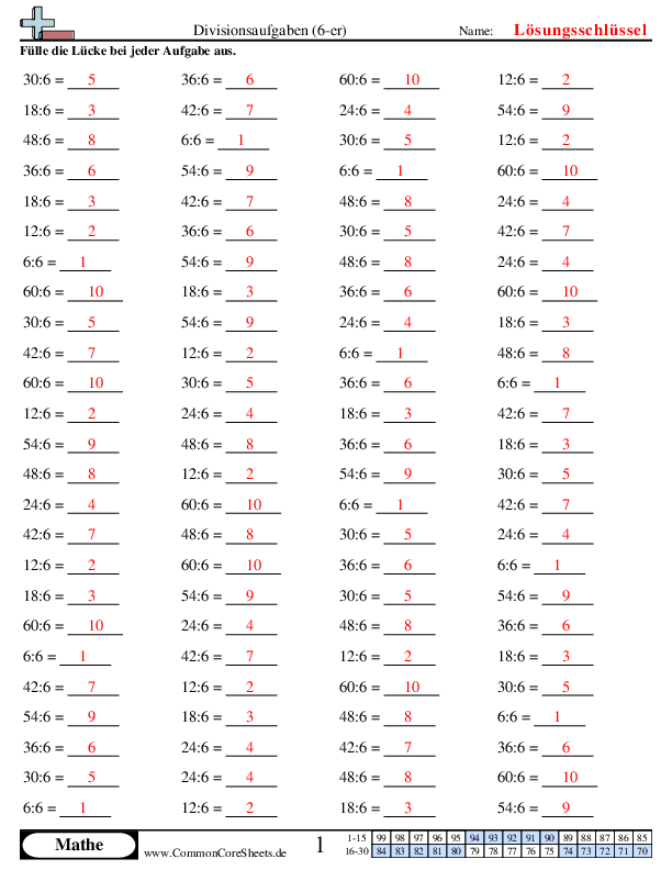  - 6-er worksheet