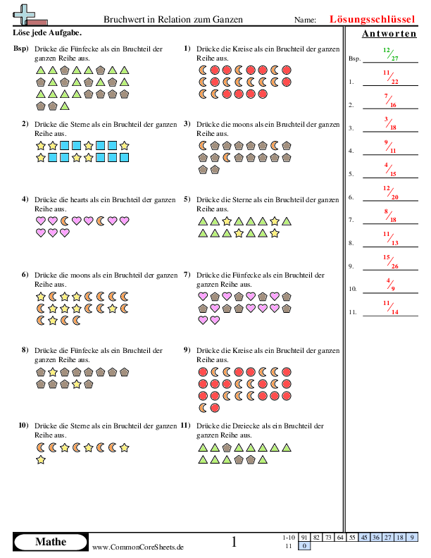  - bruchwert-in-relation-zum-ganzen-visuell worksheet