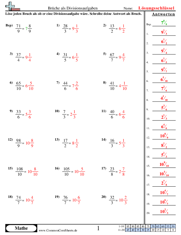  - bruche-als-divisionsaufgaben worksheet