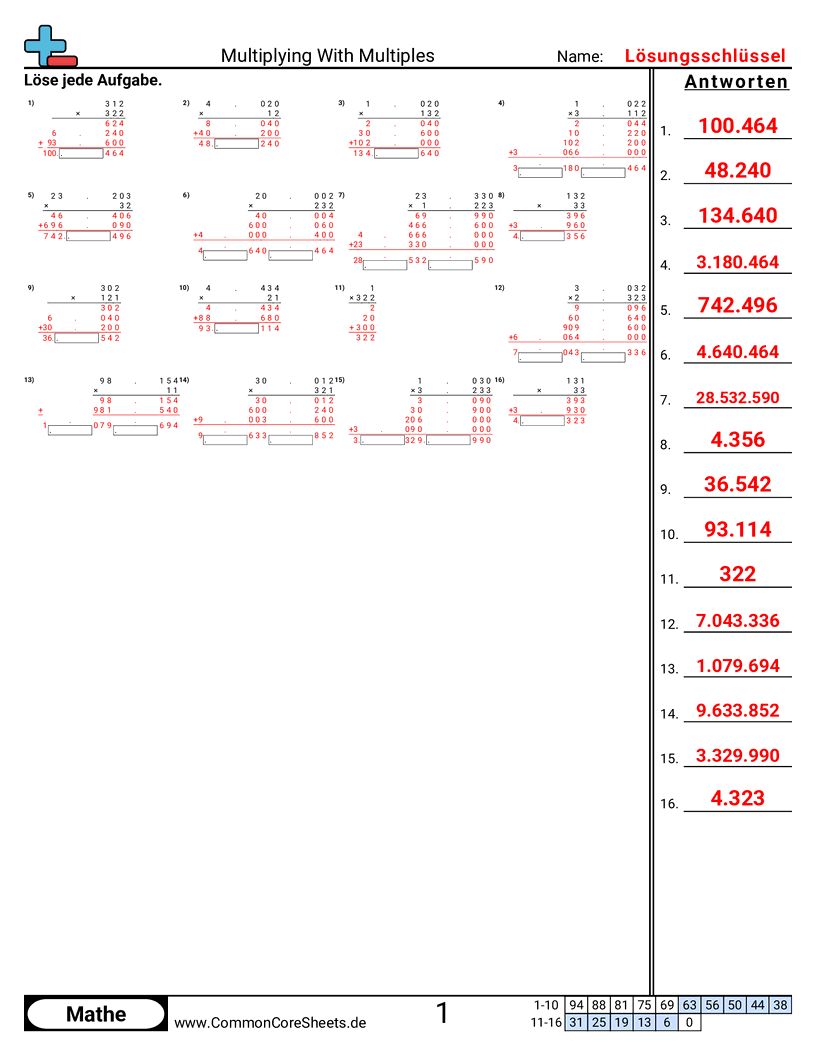 Mit Vielfachen multiplizieren worksheet preview