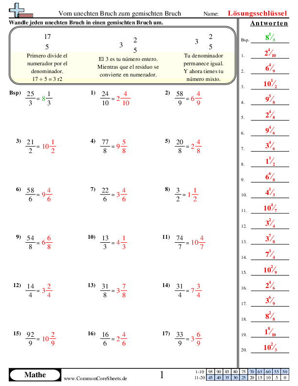  - von-unechten-bruchen-zu-gemischten-zahlen worksheet