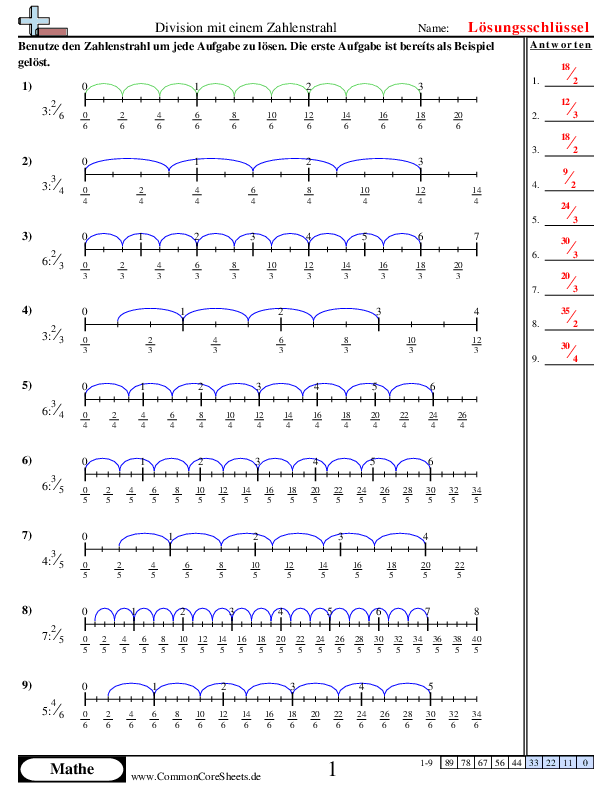  - eine-ganzzahl-auf-dem-zahlenstrahl-durch-bruche-teilen worksheet