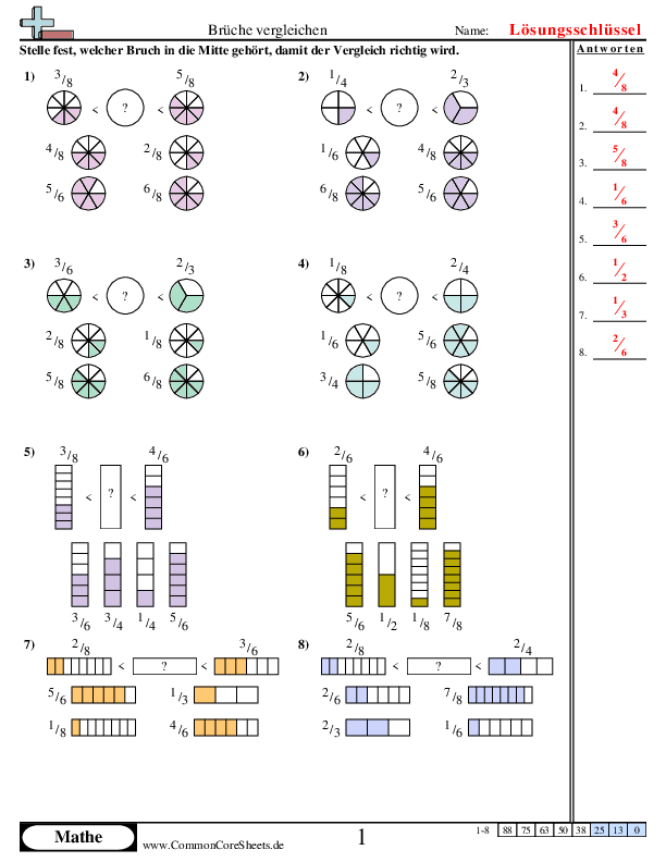  - bruche-vergleichen worksheet