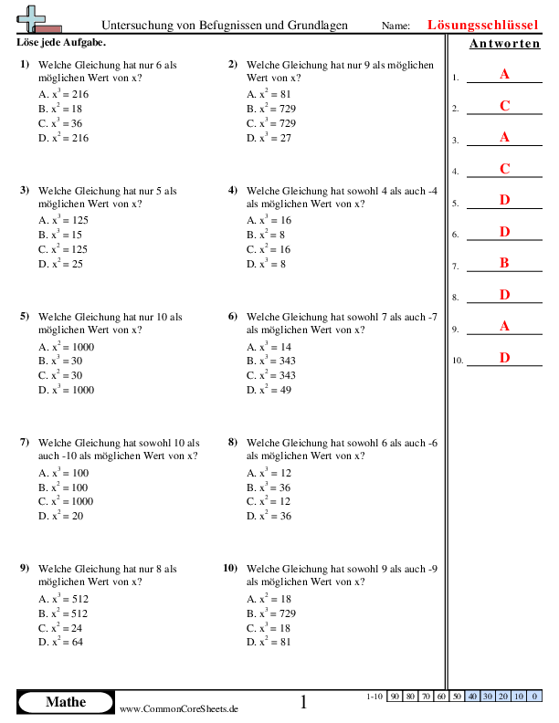  - 52 worksheet