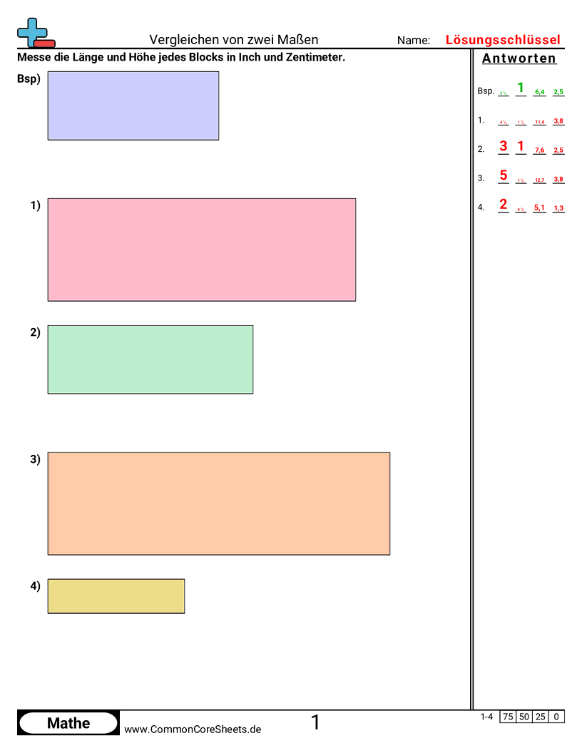 Arbeitsblätter zu Maßeinheiten - zwei-messwerte-vergleichen-breite-hohe worksheet