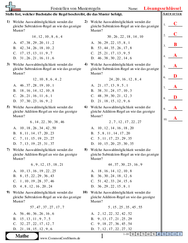  - ermitteln-von-musterregeln worksheet