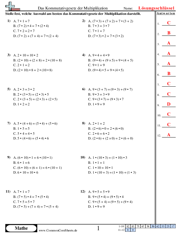  - kommutativgesetz-multiple-choice worksheet