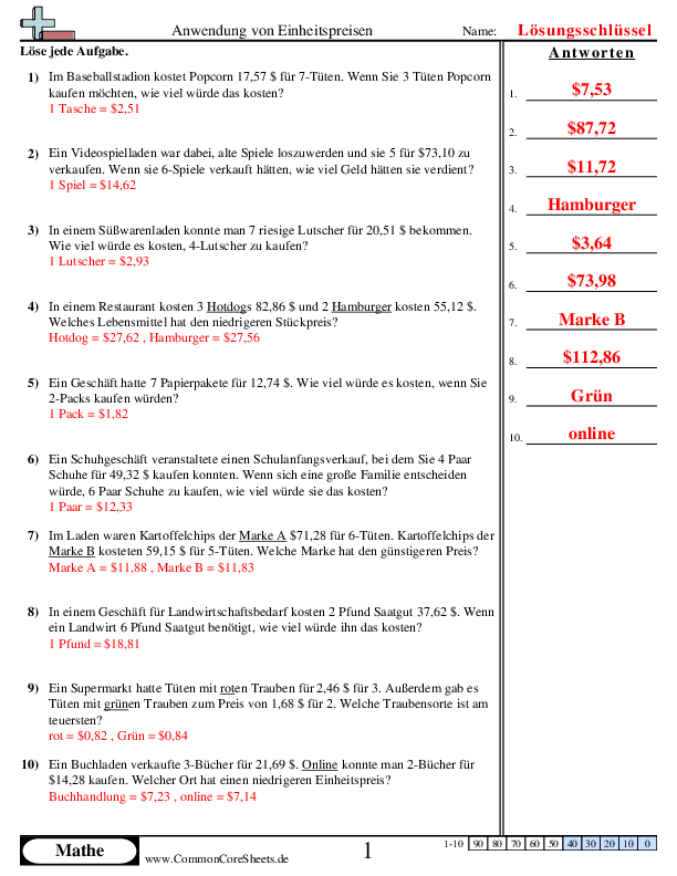  - anwenden-von-einheitspreisen worksheet