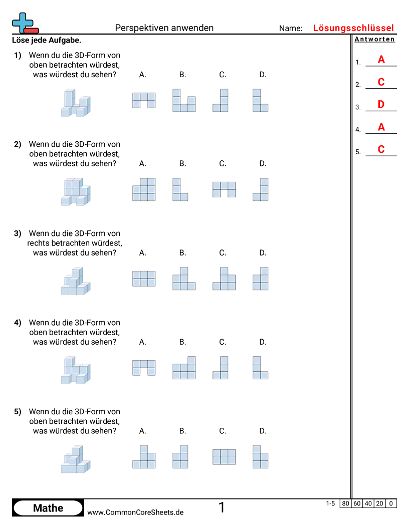 Arbeitsblätter zu Figuren - perspektiven-verwenden worksheet