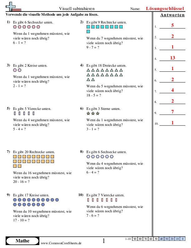  - visuelle-subtraktion worksheet