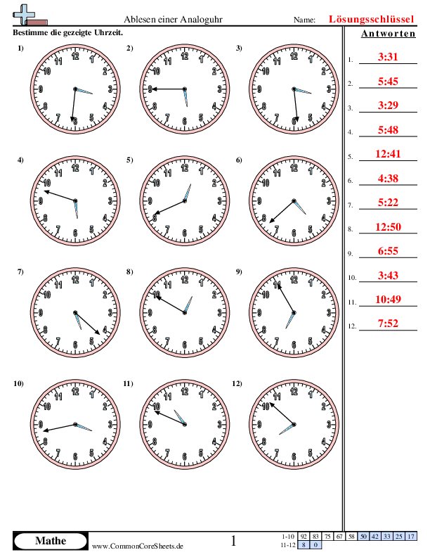  - 1-minuten-zeitabschnitte worksheet