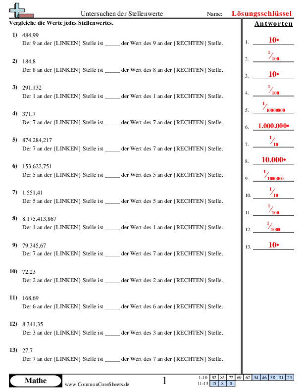  - untersuchen-der-stellenwerte worksheet