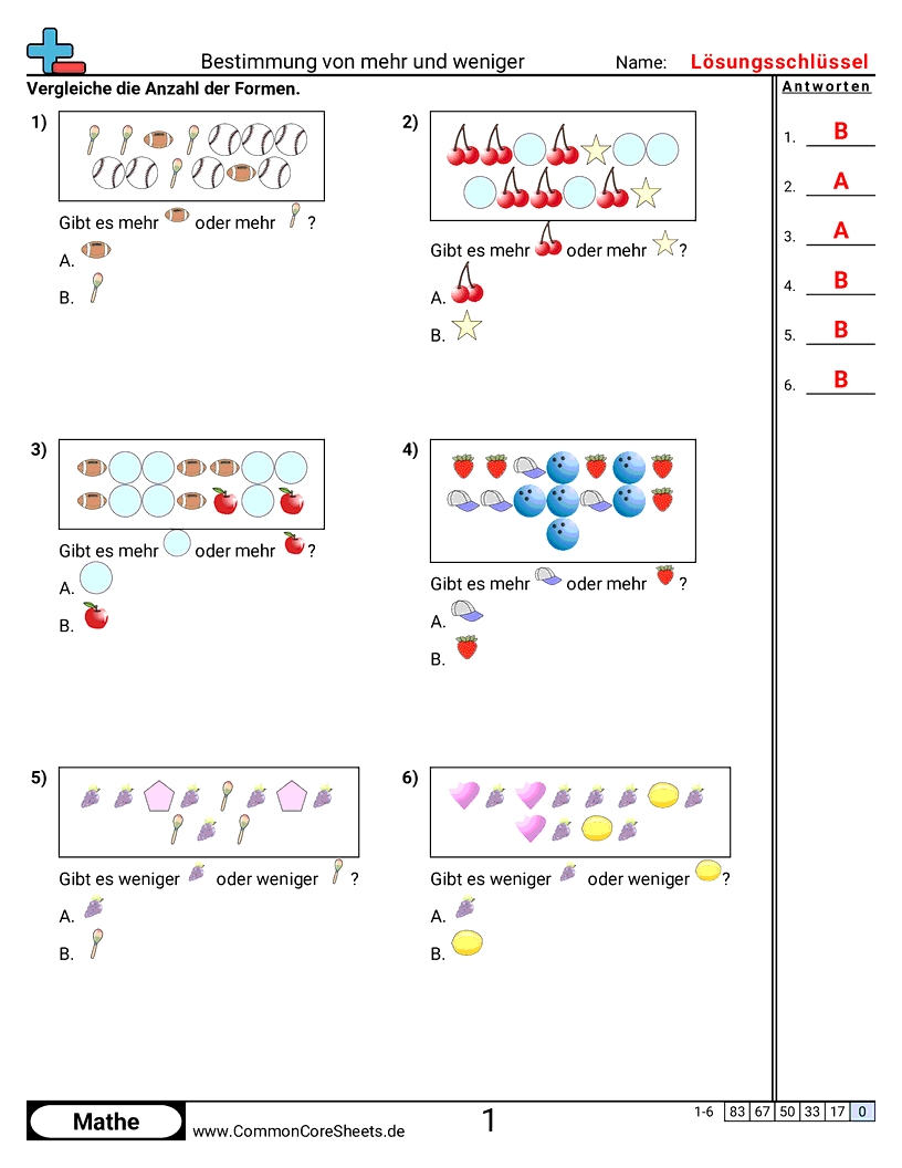 Arbeitsblätter zu Wert & Stellenwert - mehr-und-weniger-finden worksheet